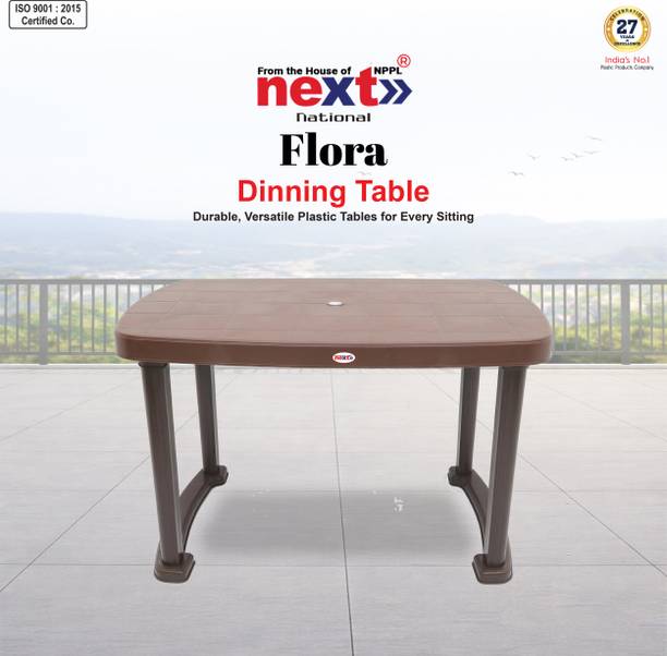 next NPPL FLORA Multipurpose Rectangular Heavy Duty Table for Home, Office & Outdoor Plastic 4 Seater Dining Table