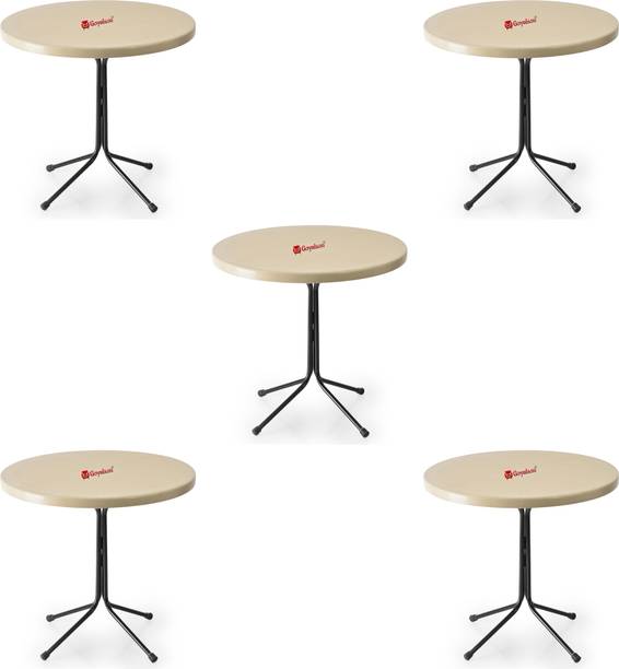 GOYALSON Restaurant Dining Bar Table Dining Table Easily Foldable Light Weight Table 5 PC Metal 4 Seater Dining Table