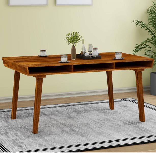 PRITI Solid Wood 6 Seater Dining Table