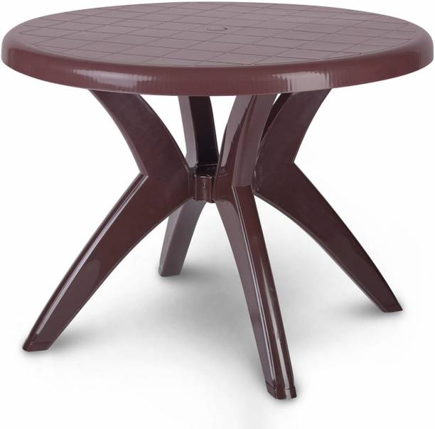 HOMIBOSS plastic round table for office, kitchen, garden Plastic 4 Seater Dining Table