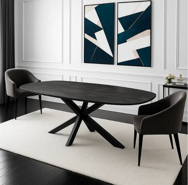Meubelen DANISH OVAL Solid Wood 8 Seater Dining Table