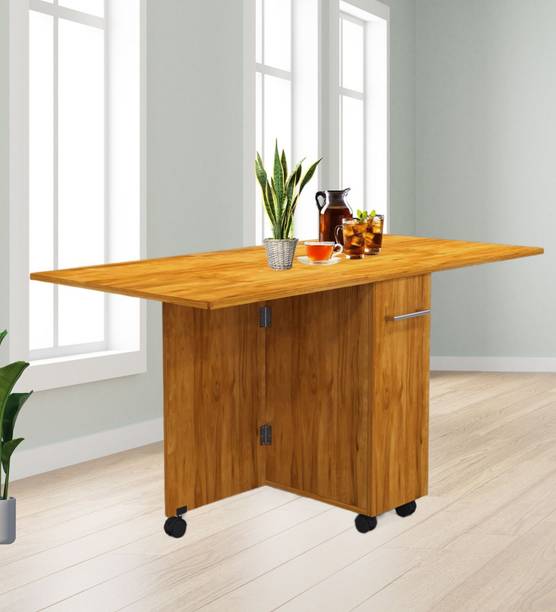 SPECIALITY PANELS Folding dining Table with Crockery unit & storage shelf with Termites resistance Engineered Wood 6 Seater Dining Table