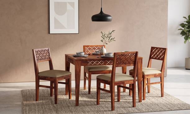 JHDECOR Solid Wood Dining Set|Dining Table Chair Set|4 Seater Dining Set|Table Chair Set Solid Wood 4 Seater Dining Set