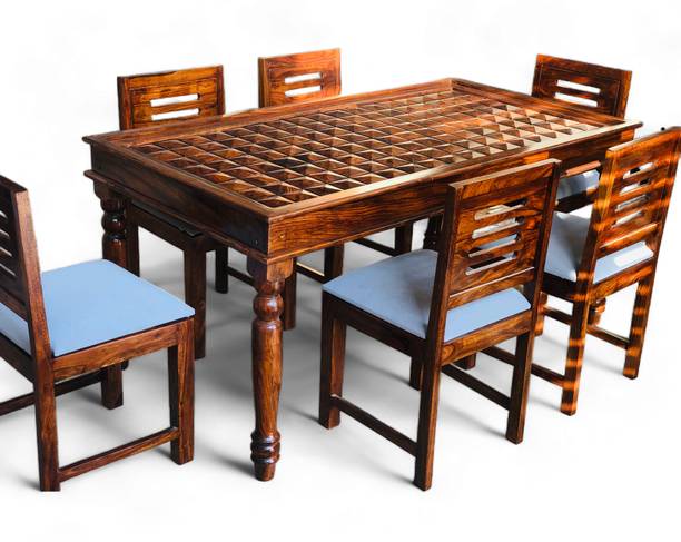 HITESH Dimond 6 seater dinning table Solid Wood 6 Seater Dining Table