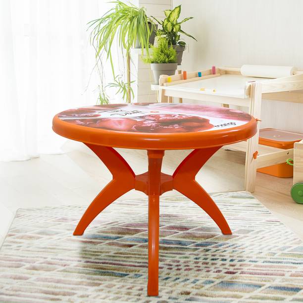 TrendyLivings Casino Round Shaped Plastic 4 Seater Dining Table