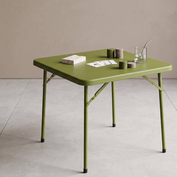 Oaknest Unboxing Furniture Supreme Miami HDPE Foldable Table Portable Multipurpose Square Dining Table Plastic 4 Seater Dining Table
