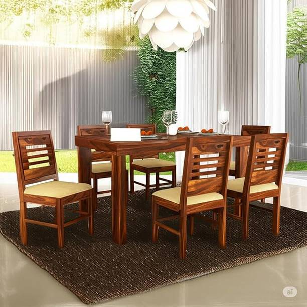 Lakewood Furniture Wooden Dining Table Solid Wood 6 Seater Dining Table