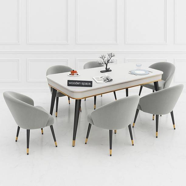 Woodenspace Solid Wood 6 Seater Wooden Dining Set for Dining Room & Kitchen| Rosewood Solid Wood 6 Seater Dining Table