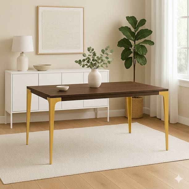 THE ATTIC The Attic Meubles Dining Table Walnut, Solid Wood dining table for 6, Solid Wood 6 Seater Dining Table