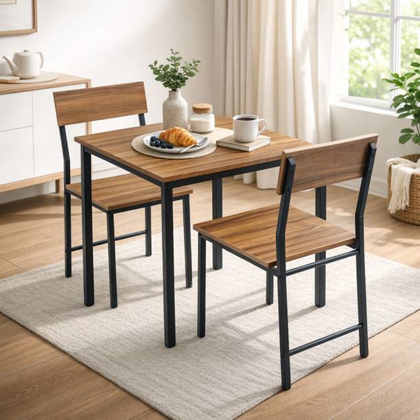 furniba Dining Table | Metal Frame | Sapce Saving | Engineered Wood 2 Seater Dining Table