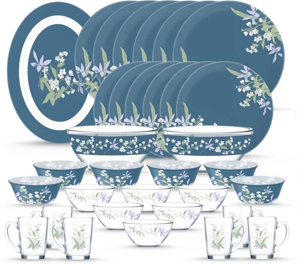 LUMINARC Pack of 33 Glass Made in United Arab Emirates(UAE) French style design sodalime glass Keon Dinner Set