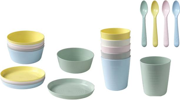 IKEA Plastic IKEA Bowl 6, plate 6, glass(mug)6, spoon 4 Dinner Set
