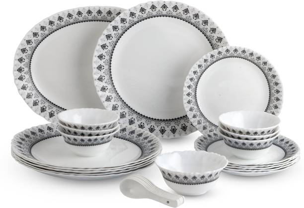 cello Pack of 33 Opalware Imperial Plus Damask 33 Pcs Dinner Set