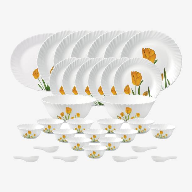 LAOPALA Pack of 33 Opalware Tulip Passion Dinner Set