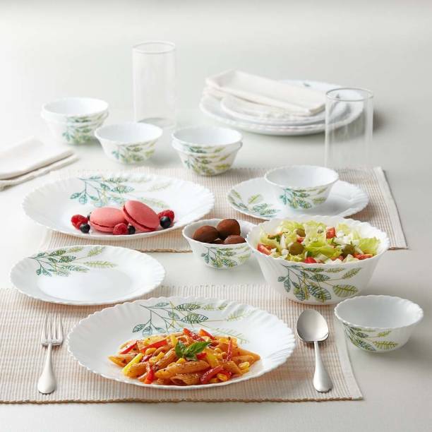Larah by Borosil Pack of 13 Opalware Fauna Dinner Set Dinner Set
