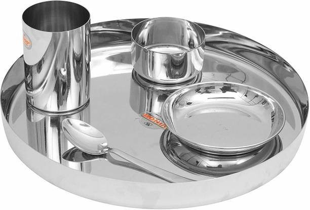 विनोद Dinner Set, 5-Piece, Service for 1, Silver, V.Thali Set ( Khum 1) 14 5 का पैक डिनर सेट