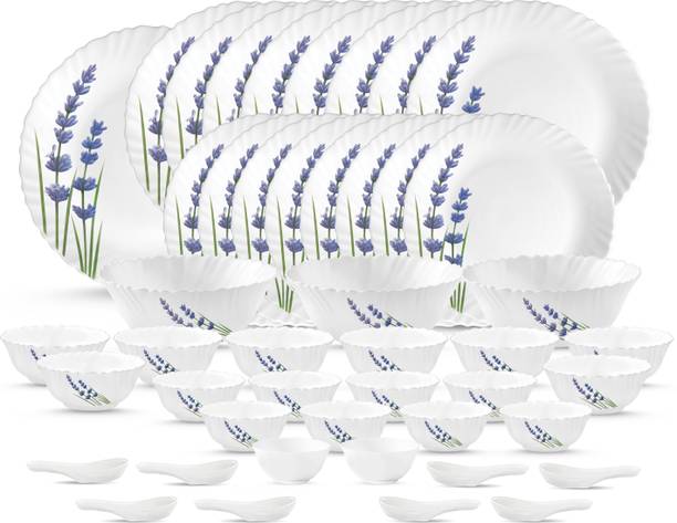 LAOPALA Pack of 46 Opalware Novo English Lavender Dinner Set
