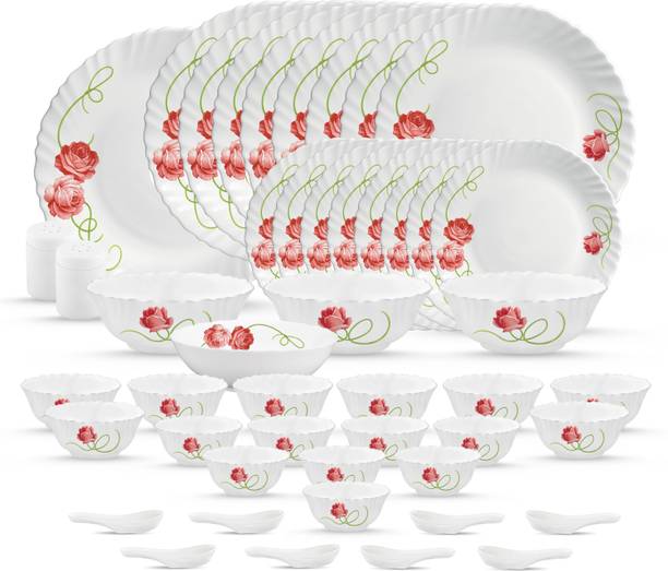 LAOPALA Pack of 47 Opalware Novo Dainty Swirls 47 Pcs Dinner Set