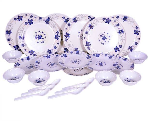 कार्निवल Smart Round(505)Beautyful Dinner Set/Lunch&Dining Set 24 Pcs of Melamine 24 का पैक डिनर सेट