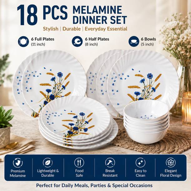 suryashila Pack of 18 Melamin Dinner Set