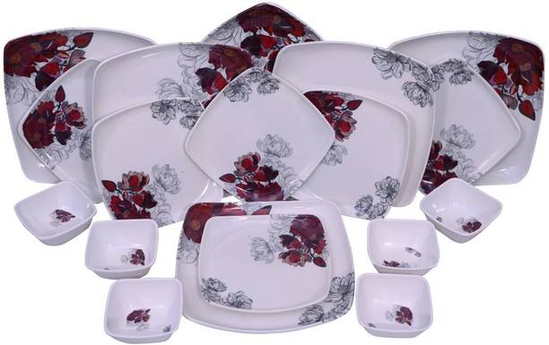 कार्निवल Melamine Square Lito Model Beautyful Dinner Set 24 Pcs 24 का पैक डिनर सेट