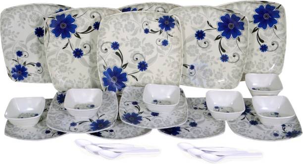 CARNIVAL Pack of 24 Melamin Square Lito Model Beautyfull Dinner Set/Lunch Set 24 Pcs of Melamine Dinner Set