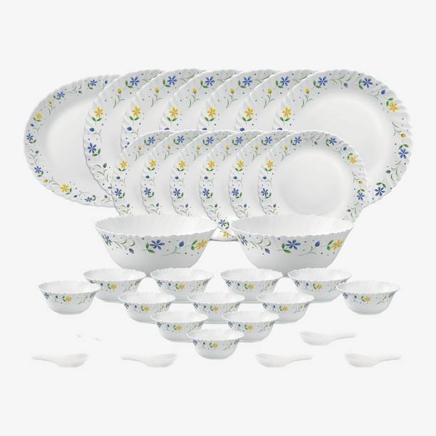 LAOPALA Pack of 33 Opalware Classique Twilight Bouquet 33 Pcs Dinner Set