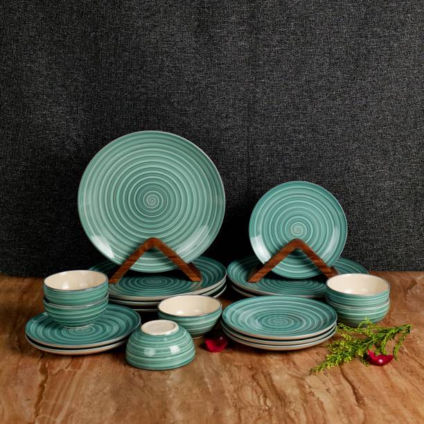Artysta Pack of 18 Ceramic 'Sea Swirls' Dinner Set Ceramic Dinner Set