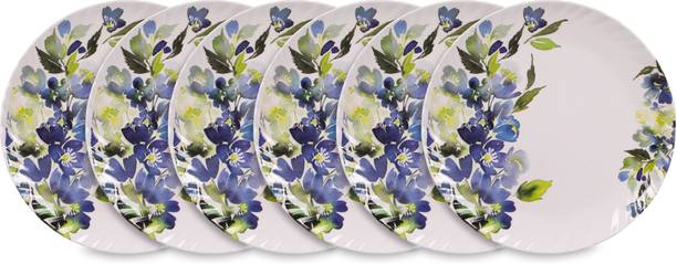 Home-pro Melamin Royal Lehar 105 -Beautiful Purple Floral Design 6pcs Full Dinner Plate Dinner Set