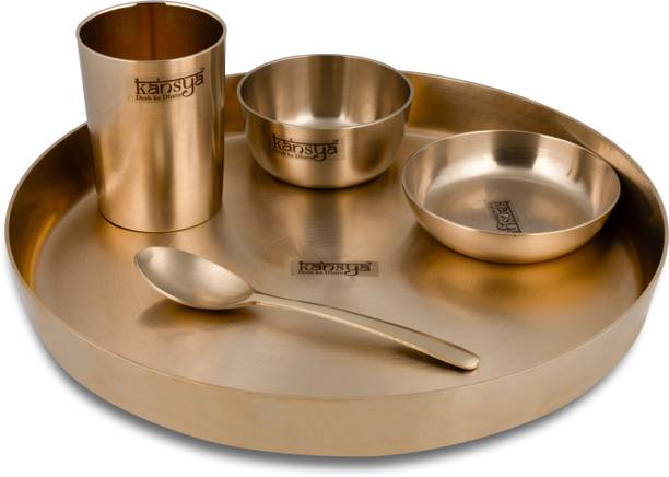कन्स्या 78:22 Ratio Pure Bronze Dinner Set of 5 -11", Traditional, Elegant 5 का पैक डिनर सेट