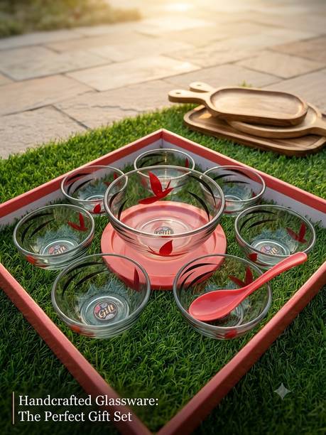 Rabiul store Pack of 11 Glass, Plastic Dinner Set
