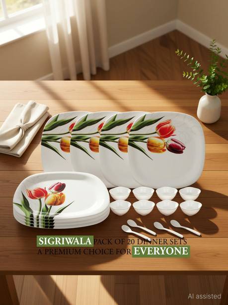 Sigri-wala Pack of 20 Melamin Dinner Set