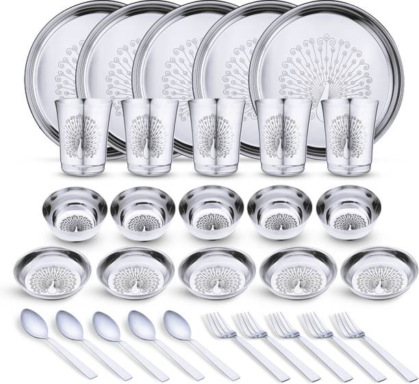 LIMETRO STEEL Pack of 30 Stainless Steel Dinner Set
