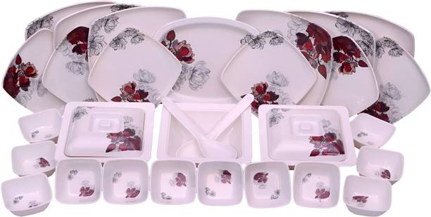 CARNIVAL Pack of 32 Melamin Square lito model no-917 beautyfull dinner set 32 pcs of Melamine Dinner Set