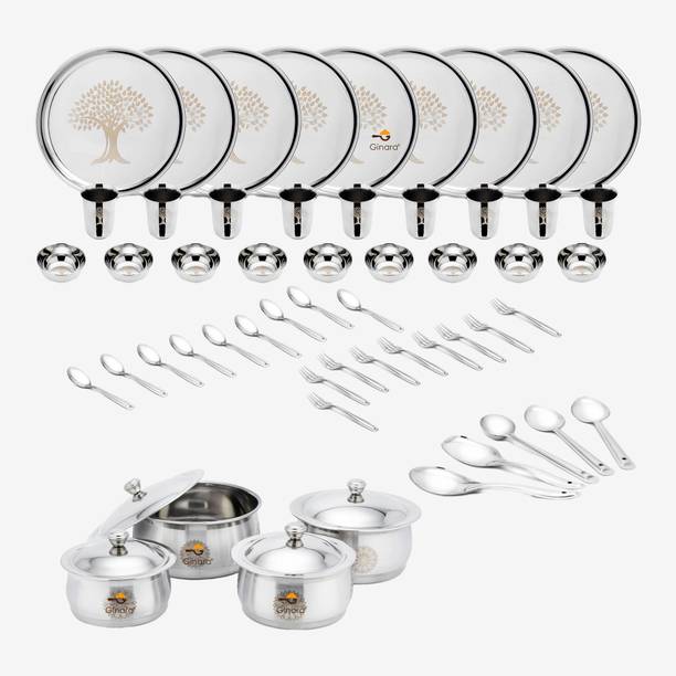 गिनारा Laser Printed Tree Model-5 Set With Handi ,Lid, Serving Spoon 53 का पैक डिनर सेट