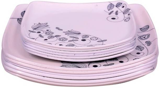 कार्निवल Melamine 10 Inch Full And 7 Inch Half Dinner Plate Set 12 Pcs 12 का पैक डिनर सेट