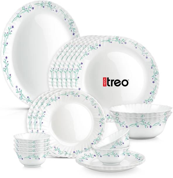 TREO Pack of 21 Opalware Neuma Murel Dinner Set | Serving for 6 | Dishwasher Safe, for Dining & Gifting Dinner Set