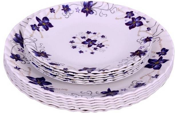 CARNIVAL Pack of 12 Melamin Smart(505)(10"+7")Full and Half Dinner/Lunch&Dining Plate Set 12 Pcs of Melamine Dinner Set