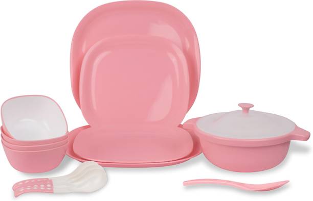 Lumiset Pack of 14 Plastic 14-Piece Unbreakable Plastic Dinner Set Dinner Set