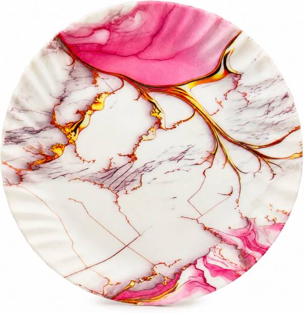 Kisna Industries Pack of 6 Plastic Ceramic Style Plate Set for Dinner pack of 6 Dinner Set