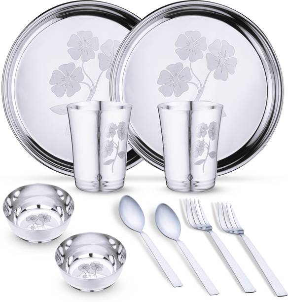 LIMETRO STEEL Pack of 10 Stainless Steel Dinner Set
