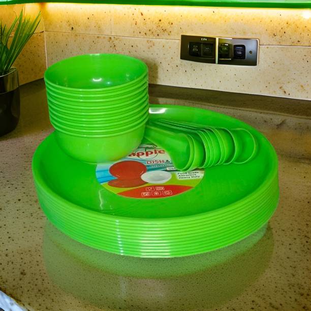 x pods Pack of 18 Plastic Pack of 18 Plastic Dinner Set Dinner Set
