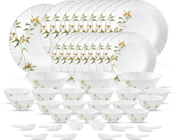 LAOPALA Pack of 46 Opalware Novo Collection Vivid Greens Dinner Set