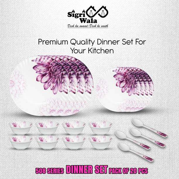 Sigri-wala Pack of 20 Melamin Dinner Set