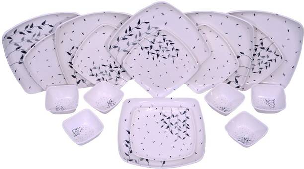 CARNIVAL Pack of 24 Melamin Square Lito Model Beautyful Dinner Set 24 Pcs Of Melamine Dinner Set