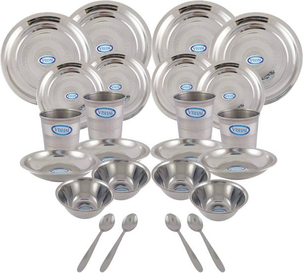 Vishal lifetime Pack of 24 Stainless Steel Dinner Set