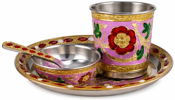 POORAN CHAND KANTHI MALA Steel Dinner Set