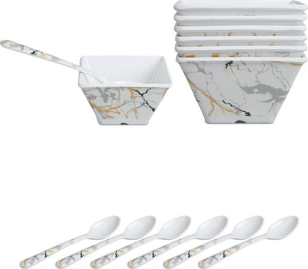 BATANIYA Pack of 12 Melamin Bataniya Triple Coated 12-Piece Serving Bowl Set, a fusion of elegance Dinner Set