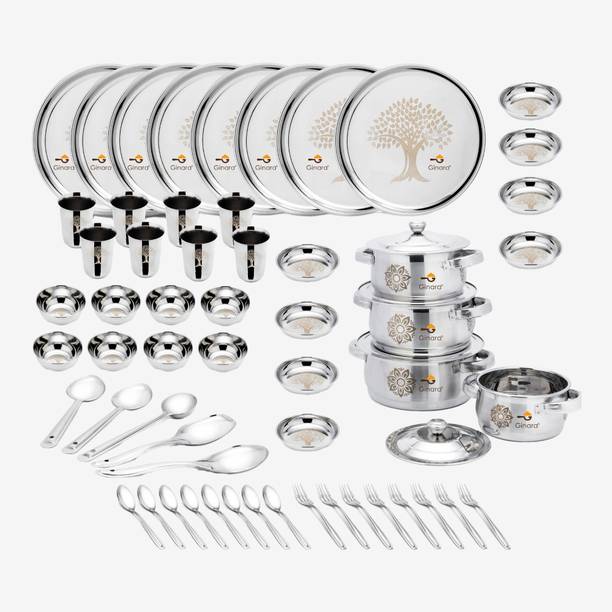 गिनारा Laser Printed Tree Model Dinner Set Florel Model Handi Set 61 का पैक डिनर सेट