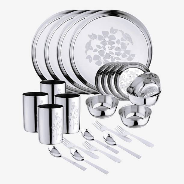 LIMETRO STEEL Pack of 24 Stainless Steel Dinner Set